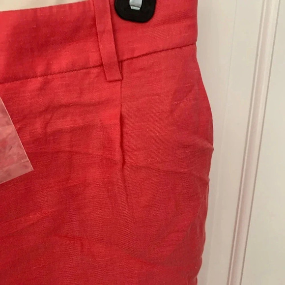 J. Crew High Rise Linen Blend Bright Coral Shorts Size 8 NWT - Picture 6 of 7
